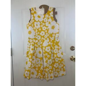 Luxe By Carmen Marc Valvo Yellow and White Floral Size 14P Lined With Pockets